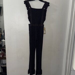 Scotch & Soda Black Ruffled Jumpsuit